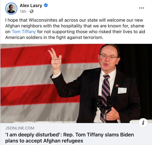 Cheers to Senate Candidate Alex Lasry for Calling out Tom Tiffany's Fear-mongering