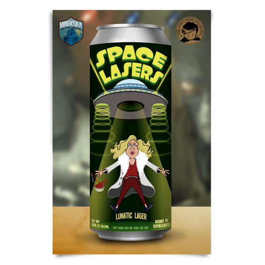 Space Lasers Lunatic Lager Poster
