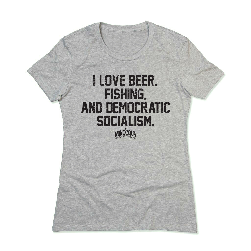 I Love Beer, Fishing and Democratic Socialism Shirt