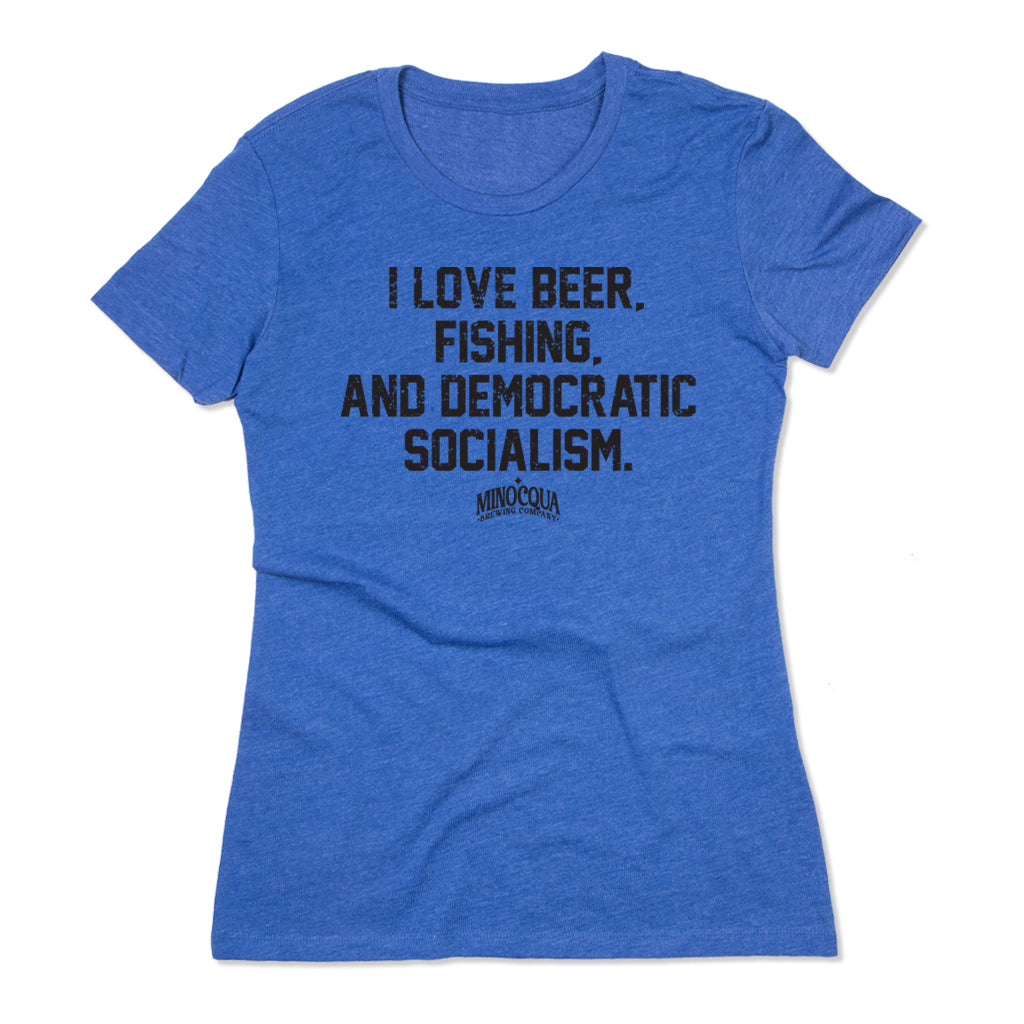 I Love Beer, Fishing and Democratic Socialism Shirt