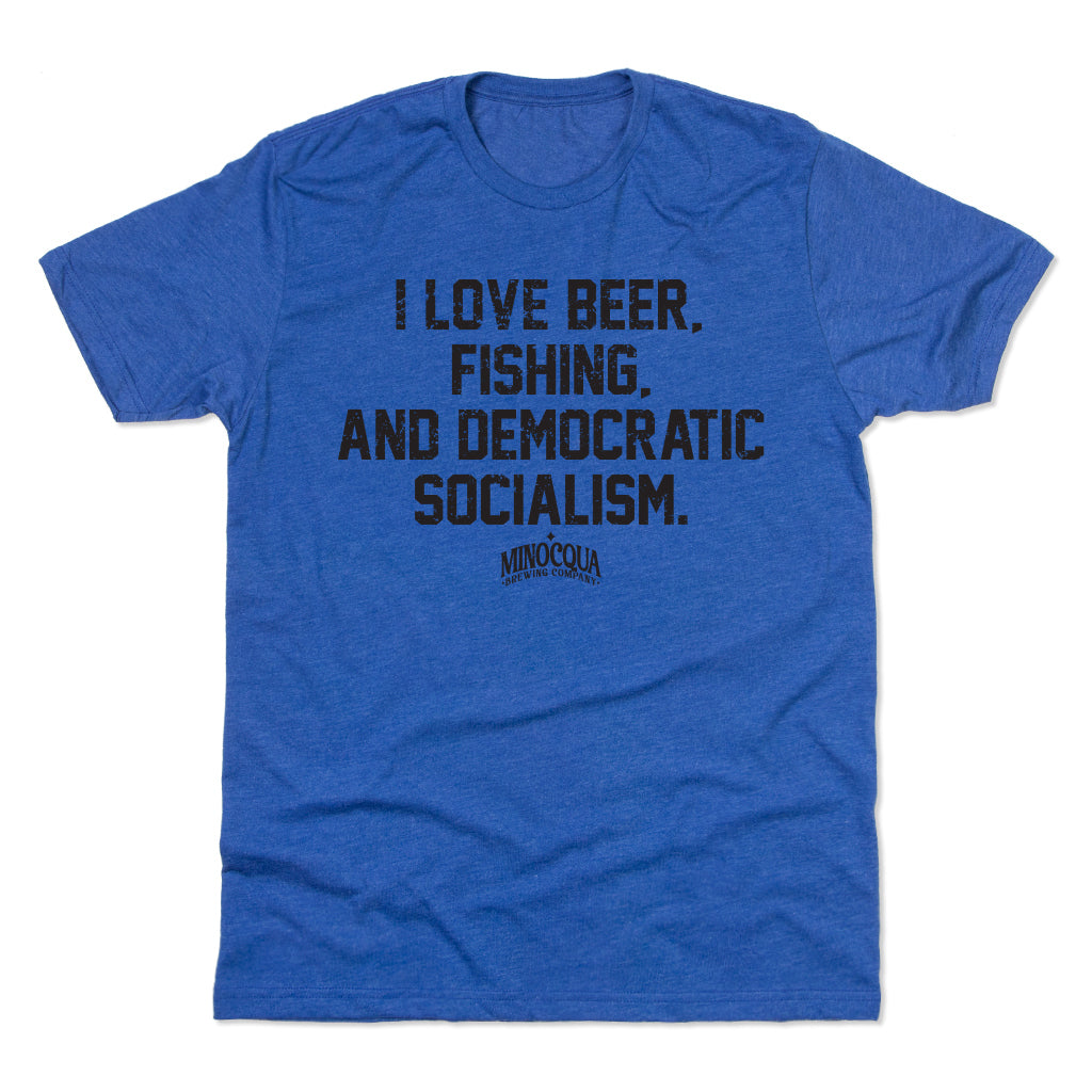 I Love Beer, Fishing and Democratic Socialism Shirt