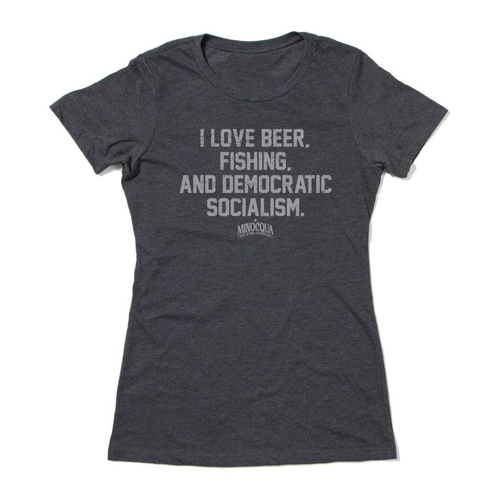 I Love Beer, Fishing and Democratic Socialism Shirt